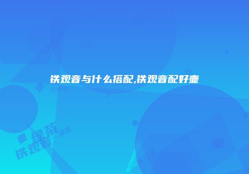 铁观音与什么搭配,铁观音配好壶