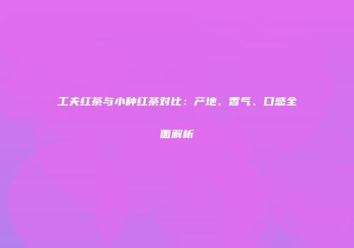 工夫红茶与小种红茶对比：产地、香气、口感全面解析
