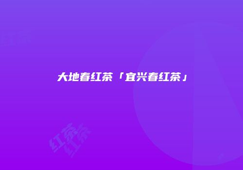 大地春红茶「宜兴春红茶」