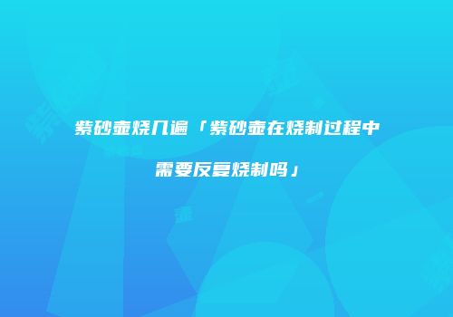 紫砂壶烧几遍「紫砂壶在烧制过程中需要反复烧制吗」