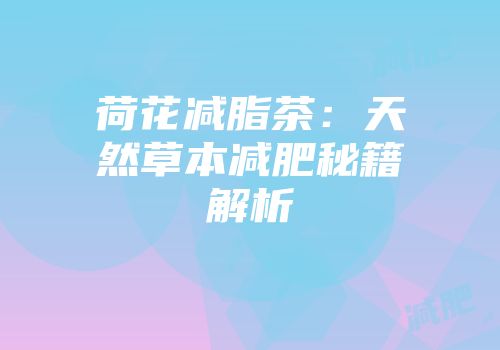 荷花减脂茶：天然草本减肥秘籍解析