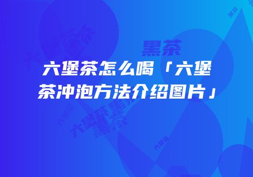 六堡茶怎么喝「六堡茶冲泡方法介绍图片」