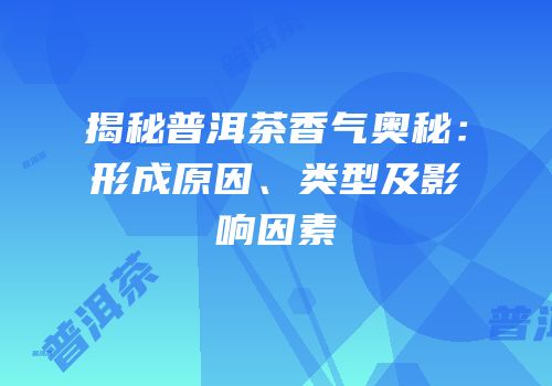 揭秘普洱茶香气奥秘：形成原因、类型及影响因素