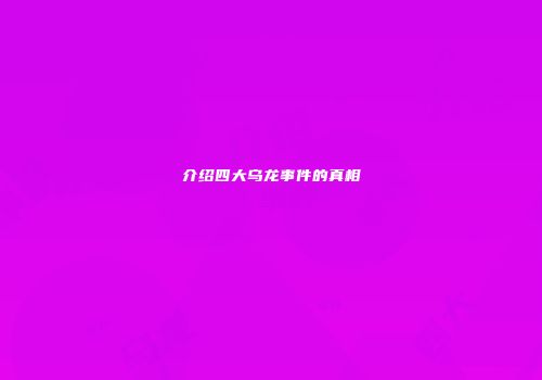 介绍四大乌龙事件的真相