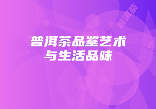 普洱茶品鉴艺术与生活品味