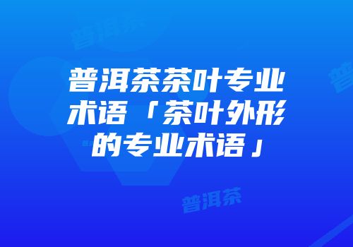 普洱茶茶叶专业术语「茶叶外形的专业术语」