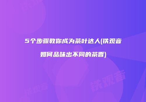 5个步骤教你成为茶叶达人(铁观音如何品味出不同的茶香)