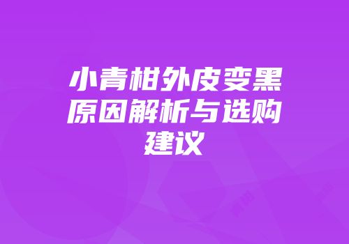 小青柑外皮变黑原因解析与选购建议