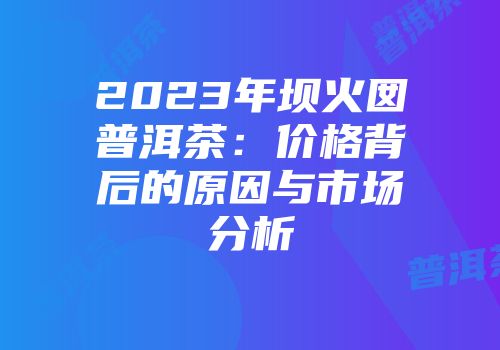 2023年坝火囡普洱茶：价格背后的原因与市场分析