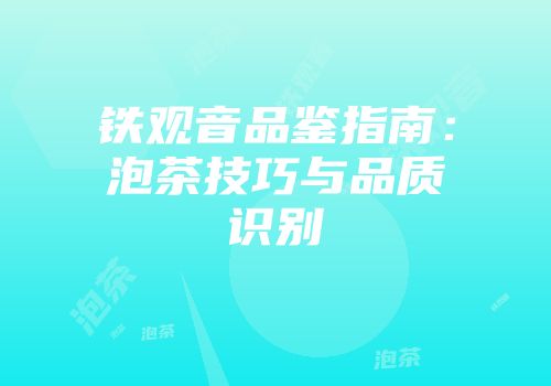 铁观音品鉴指南：泡茶技巧与品质识别