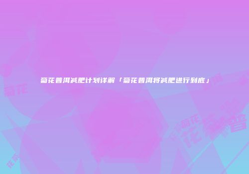 菊花普洱减肥计划详解「菊花普洱将减肥进行到底」