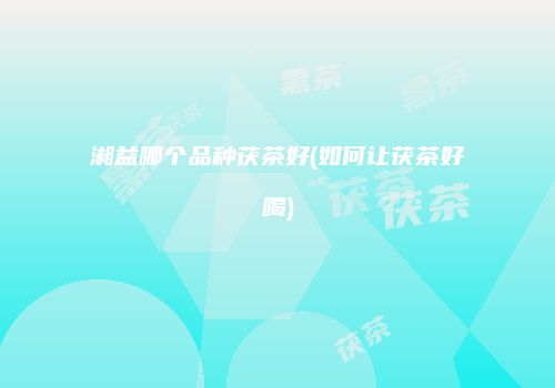 湘益哪个品种茯茶好(如何让茯茶好喝)