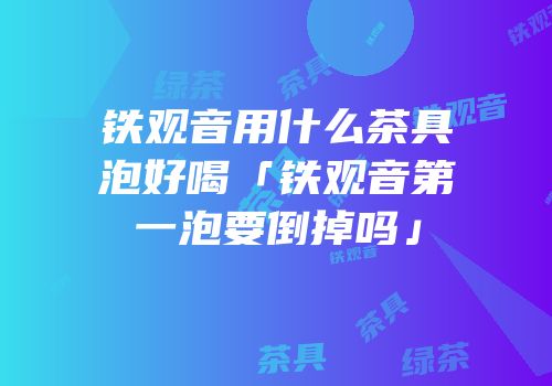 铁观音用什么茶具泡好喝「铁观音第一泡要倒掉吗」