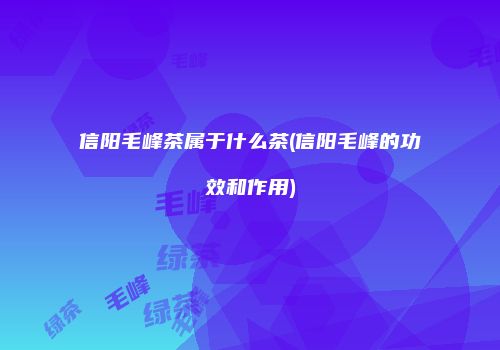 信阳毛峰茶属于什么茶(信阳毛峰的功效和作用)