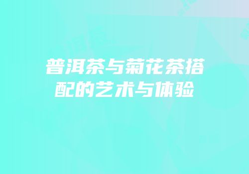 普洱茶与菊花茶搭配的艺术与体验