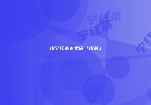 川宁红茶专卖店「川茶」