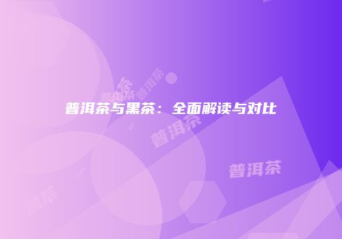 普洱茶与黑茶：全面解读与对比