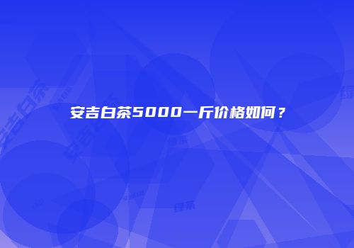 安吉白茶5000一斤价格如何？