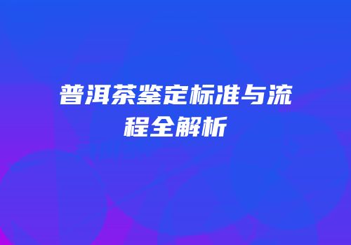 普洱茶鉴定标准与流程全解析