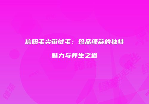 信阳毛尖带绒毛：珍品绿茶的独特魅力与养生之道