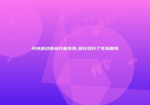 开水泡过的茶叶能吃吗,茶叶烧开了可以喝吗