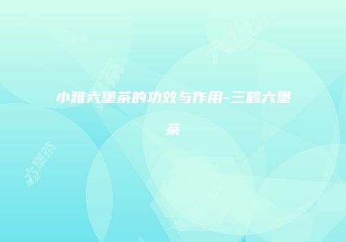 小雅六堡茶的功效与作用-三鹤六堡茶
