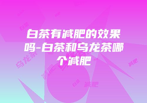白茶有减肥的效果吗-白茶和乌龙茶哪个减肥