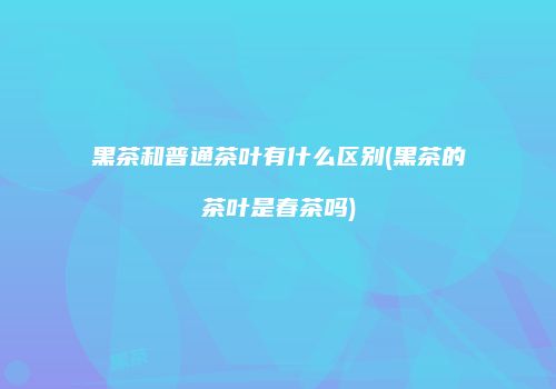 黑茶和普通茶叶有什么区别(黑茶的茶叶是春茶吗)