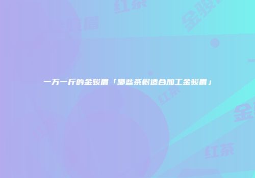 一万一斤的金骏眉「哪些茶树适合加工金骏眉」