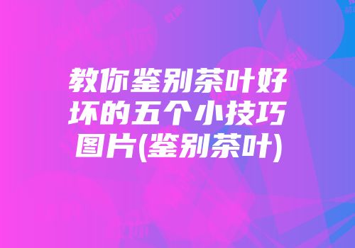 教你鉴别茶叶好坏的五个小技巧图片(鉴别茶叶)