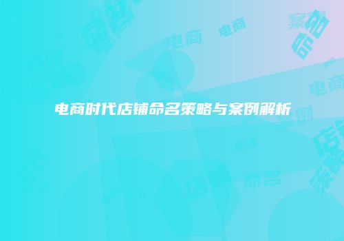 电商时代店铺命名策略与案例解析