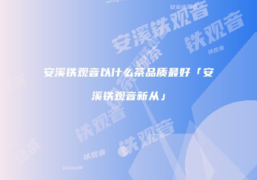 安溪铁观音以什么茶品质最好「安溪铁观音新从」