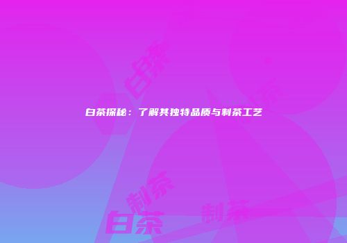 白茶探秘：了解其独特品质与制茶工艺