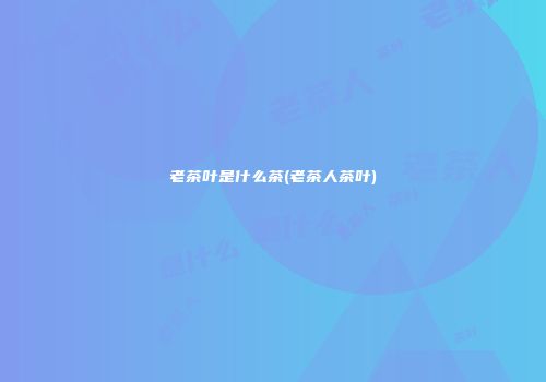 老茶叶是什么茶(老茶人茶叶)