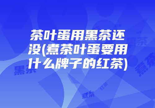 茶叶蛋用黑茶还没(煮茶叶蛋要用什么牌子的红茶)
