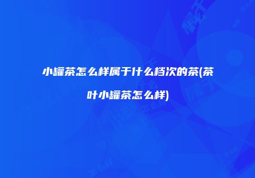 小罐茶怎么样属于什么档次的茶(茶叶小罐茶怎么样)