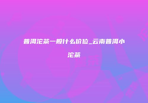 普洱沱茶一般什么价位_云南普洱小沱茶