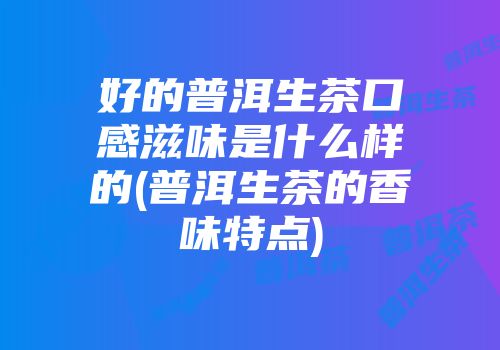 好的普洱生茶口感滋味是什么样的(普洱生茶的香味特点)