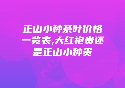 正山小种茶叶价格一览表,大红袍贵还是正山小种贵