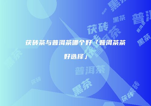 茯砖茶与普洱茶哪个好「普洱茶茶好选择」
