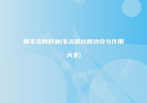喝毛尖的好处(毛尖茶叶的功效与作用大全)