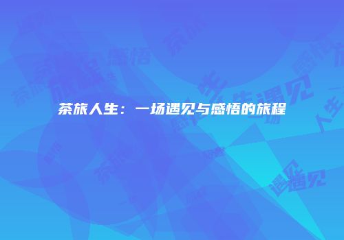 茶旅人生：一场遇见与感悟的旅程