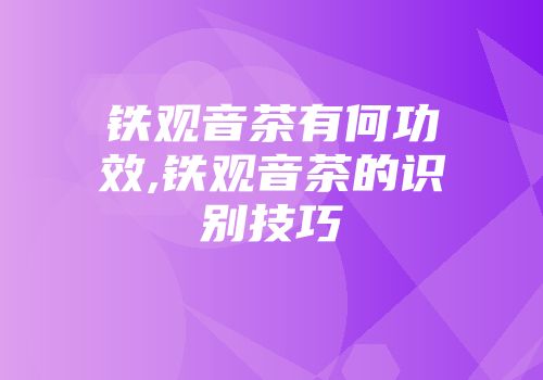 铁观音茶有何功效,铁观音茶的识别技巧
