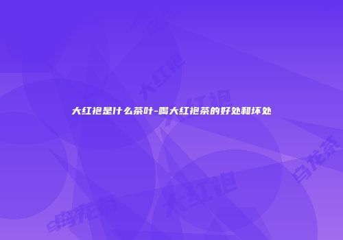 大红袍是什么茶叶-喝大红袍茶的好处和坏处