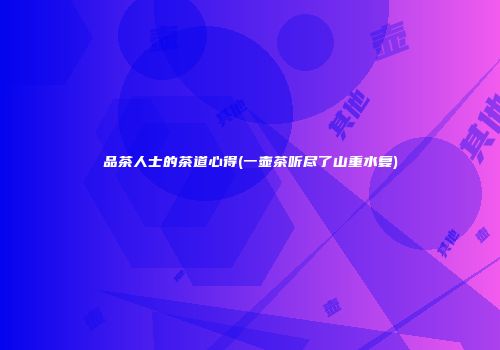 品茶人士的茶道心得(一壶茶听尽了山重水复)