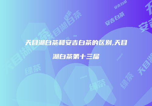 天目湖白茶和安吉白茶的区别,天目湖白茶第十三届