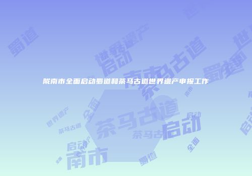 陇南市全面启动蜀道和茶马古道世界遗产申报工作