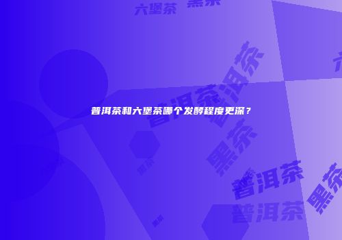 普洱茶和六堡茶哪个发酵程度更深？