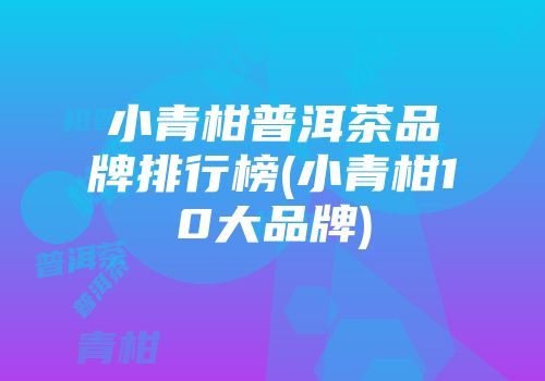 小青柑普洱茶品牌排行榜(小青柑10大品牌)