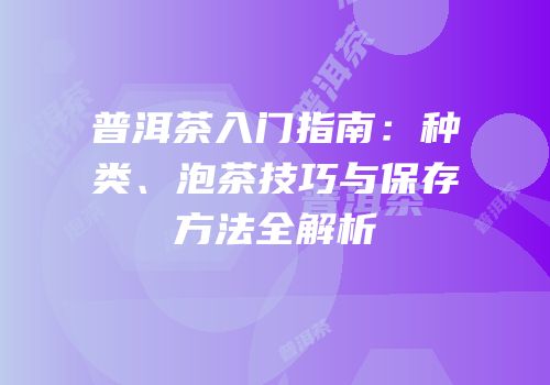 普洱茶入门指南：种类、泡茶技巧与保存方法全解析